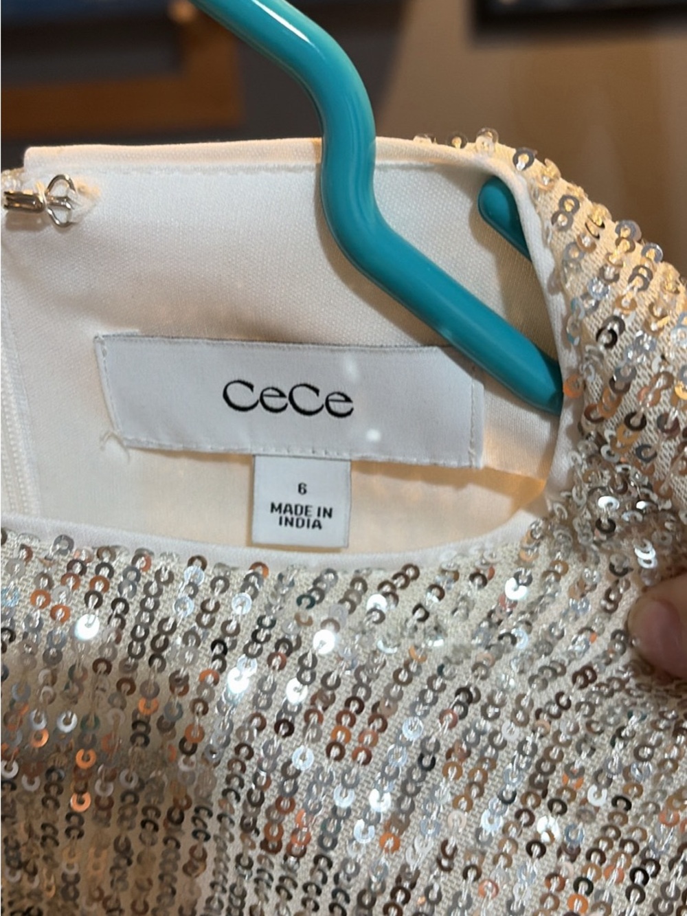 CeCe Silver Sequin Evening Clutch